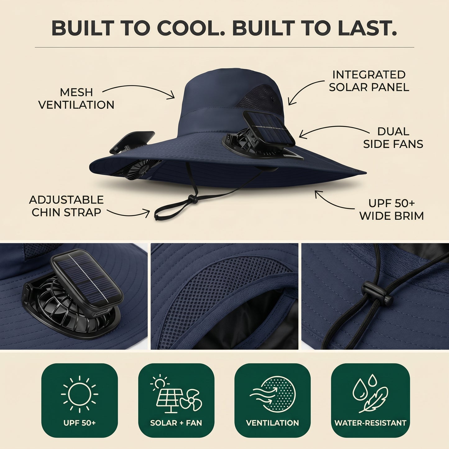 Koola™ | Solar Powered Fan Hat