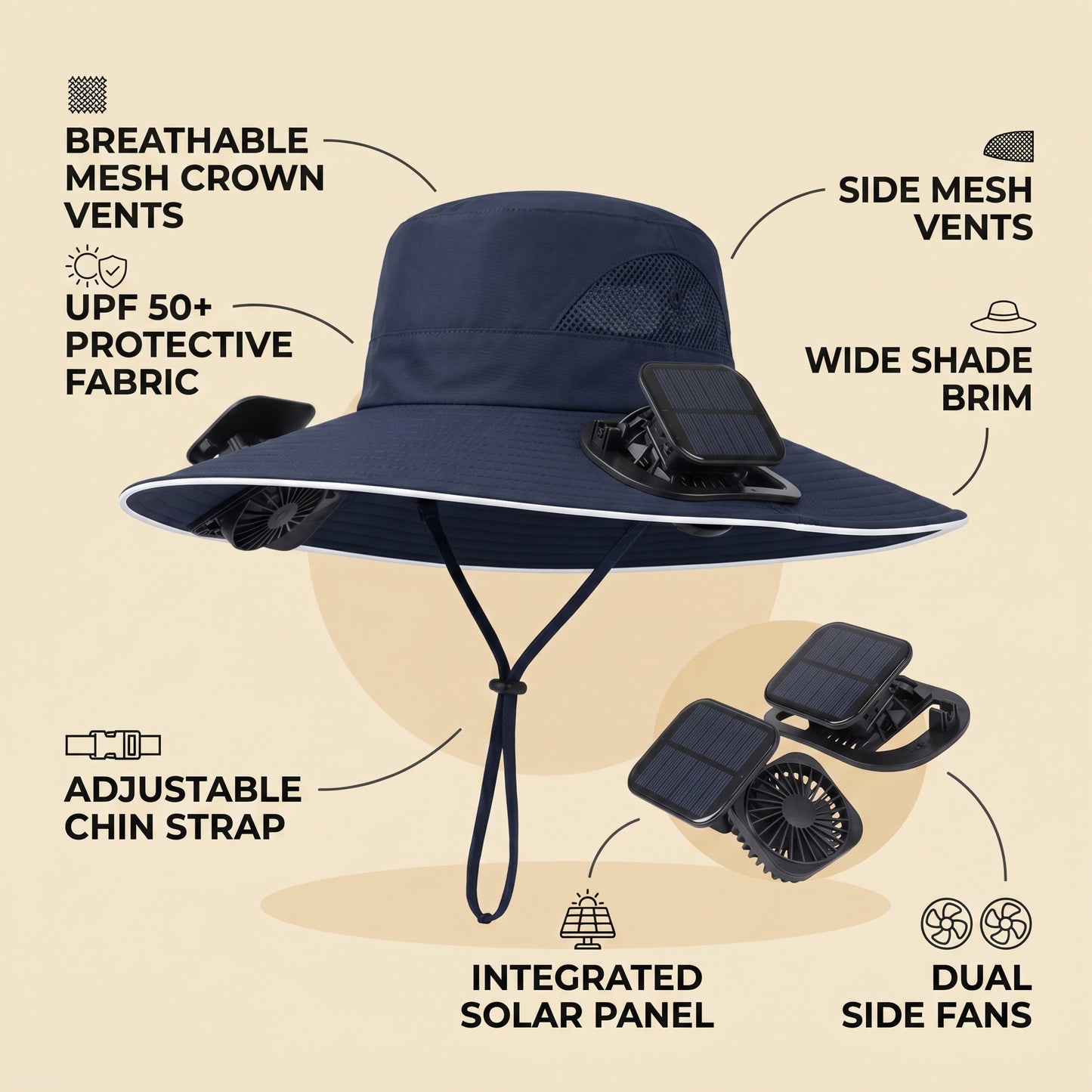 Koola™ | Solar Powered Fan Hat